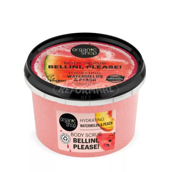 Organic Shop Bellini please! hidratáló testradír görögdinnyével és barackkal 250ml