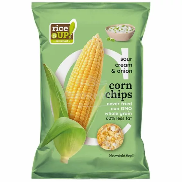 Rice up gluténmentes kukorica chips hagymás-tejfölös ízű 60g
