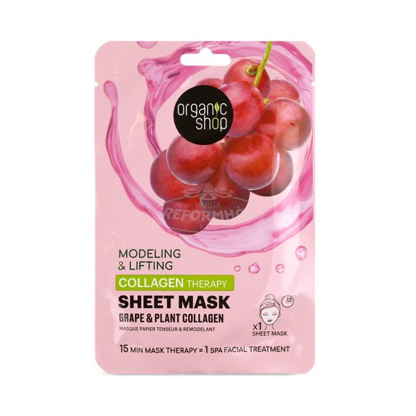 Organic Shop feszesítő fátyolmaszk szőlő+kollagén 25g
