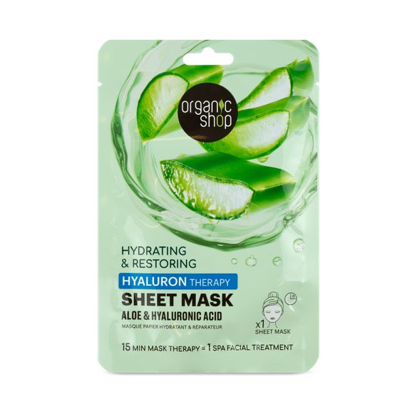 Organic Shop hidratáló fátyolmaszk aloe+hialuronsav 25g
