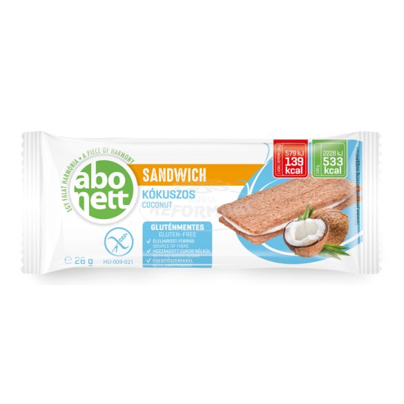 Abonett szendvics kókuszos 26g