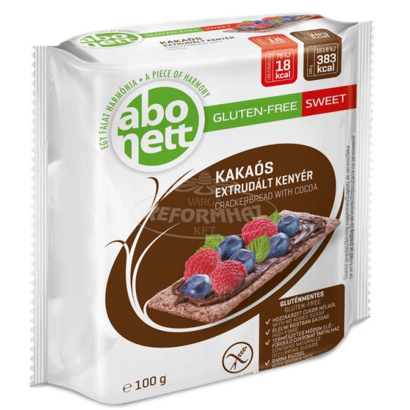 Abonett extrudált gluténmentes kenyér kakaós 100g