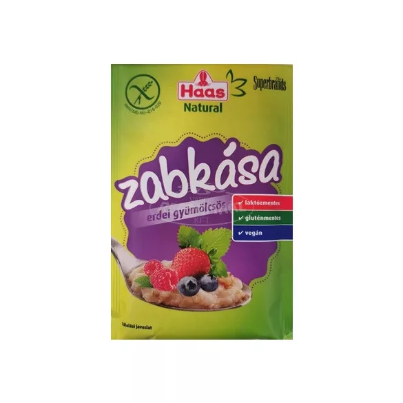 Haas Zabkása erdei gyümölcsös gm, vegán 20g