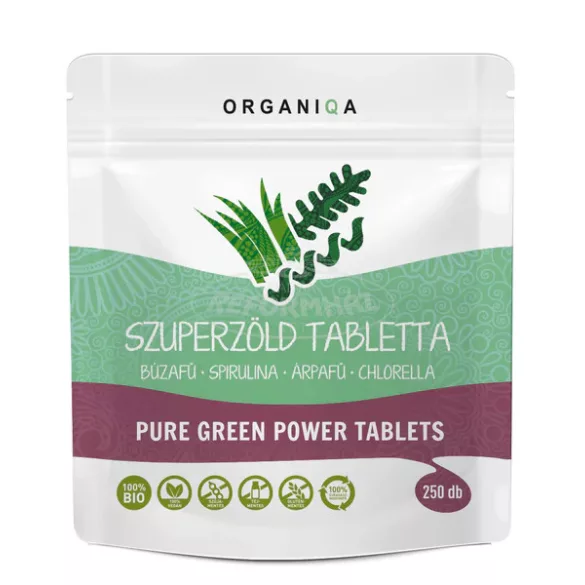 Organiqa bio szuperzöld tabletta 250x
