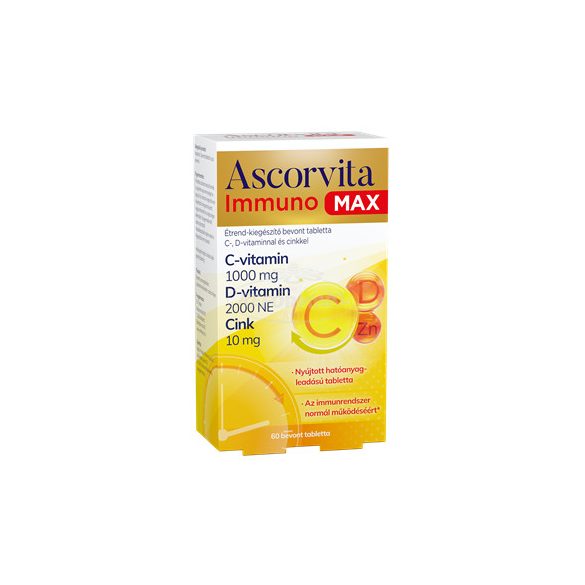 Ascorvita Immuno Max C,D-vitaminnal,cinkkel tabletta 60x