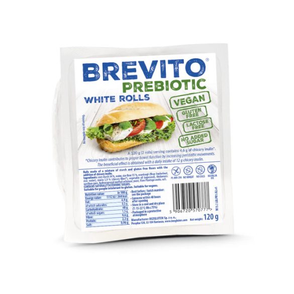 Bezgluten Brevito Prebiotic gm fehér szendvics zsemle 120g