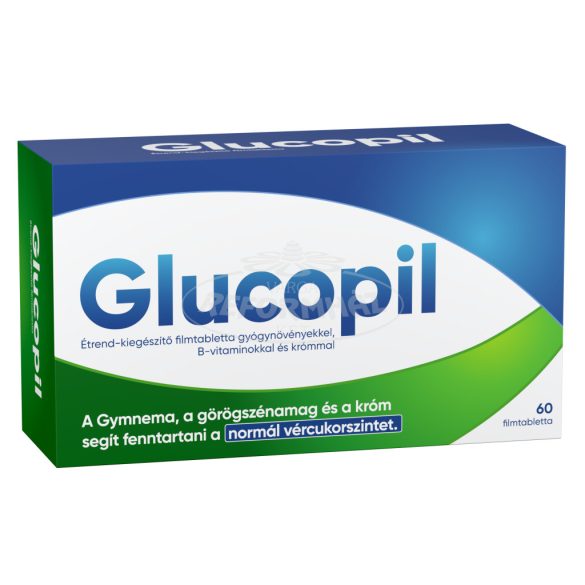 Glucopil Étrend-kiegészítő filmtabletta gyógynövényekkel B-vitaminokkal és krómmal 60x