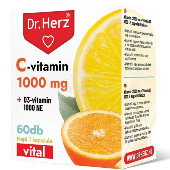 Dr Herz C-vitamin 1000mg + D3-vitamin 1000NE kapszula 60x
