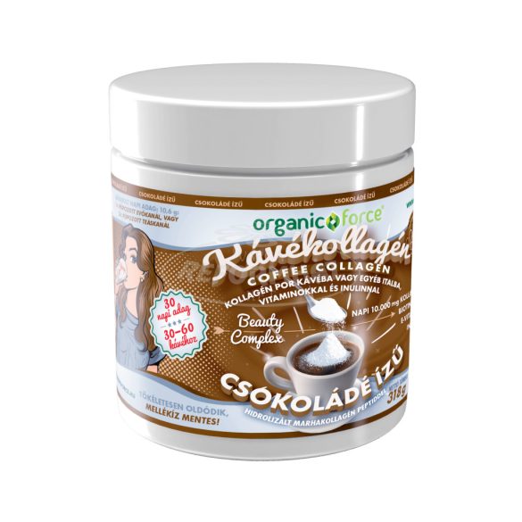 CSOKOLÁDÉ ízű Coffee Collagen - Kávékollagén, Kollagén p or kávéba vagy egyéb italba vitaminokkal 318g