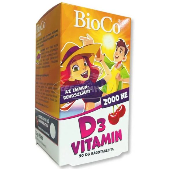 BioCo D3 vitamin 2000 NE cseresznye ízű rágótabletta 90x