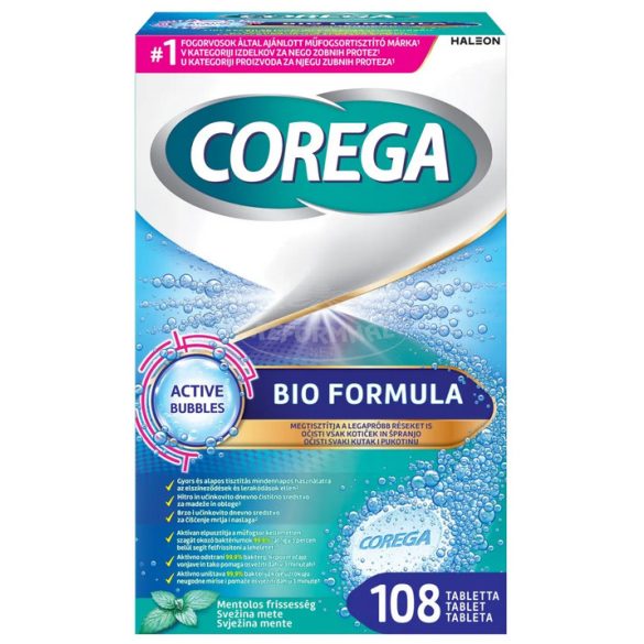 Corega Tabs műfogsortisztító tabletta Bio formula 108x