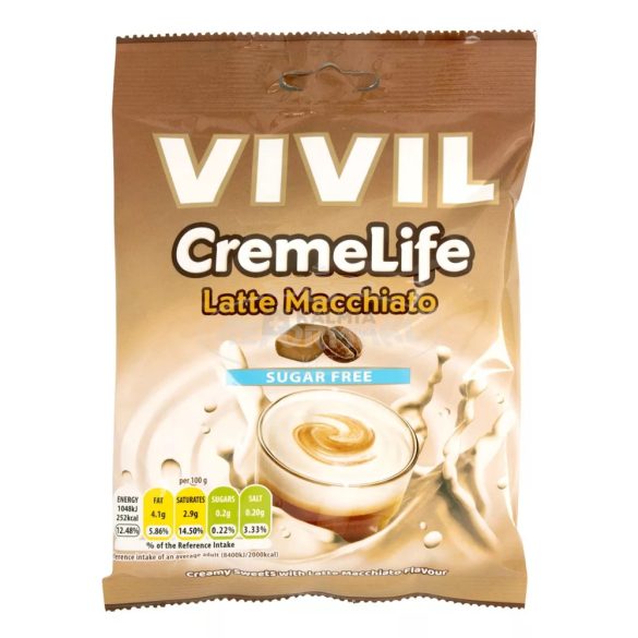 Vivil Cukormentes krémes Latte Macchiato cukorka 60g