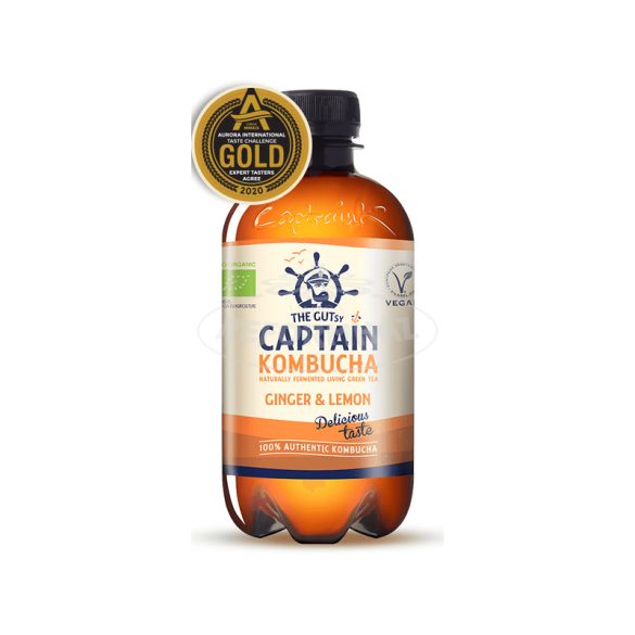 Captain Kombucha Élőflórás ital, gyömbér-citromos BIO 400ml