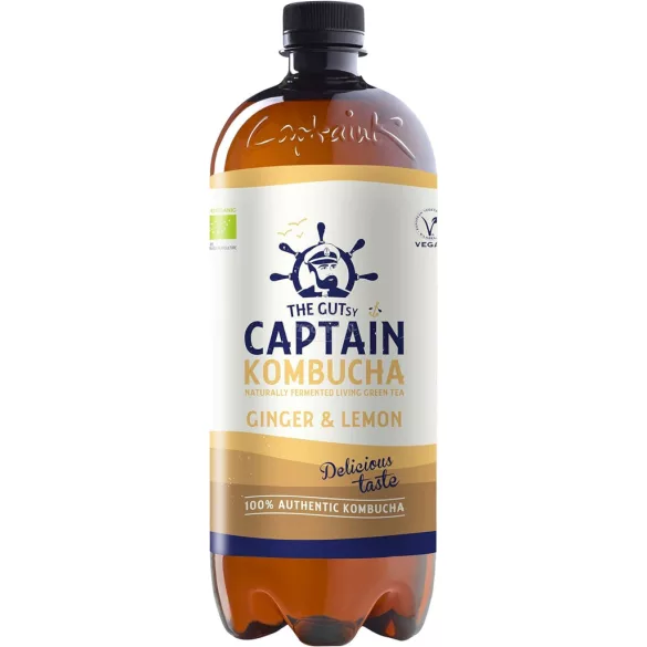 Captain Kombucha Élőflórás ital gyömbér-citromos BIO 1000ml
