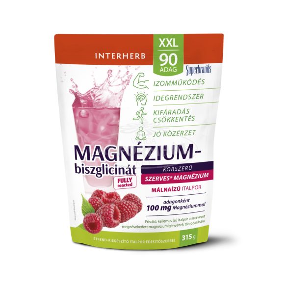 Interherb XXL Magnézium-biszglicinát MÁLNAÍZŰ italpor 315g