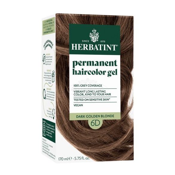 Herbatint 6D Arany sötétszőke [világosbarna] hajfesték, 120 ml festék + 50 ml kondicionáló 1db