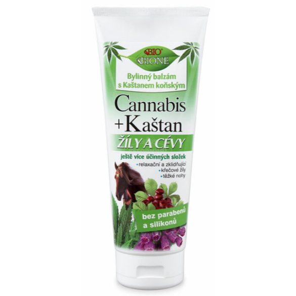 Bione Gyógynövénybalzsam Vénákra és Erekre, Kannabisz, v adgesztenye, vörösszőlőmag kivonattal 200ml