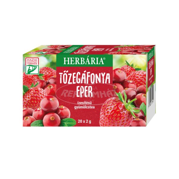 Herbária Tőzegáfonya-Eper ízesítésű gyümölcstea 20x2g 1db