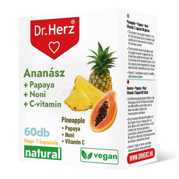 Dr Herz Ananász + Papaya + Noni + C-vitamin kapszula 60x