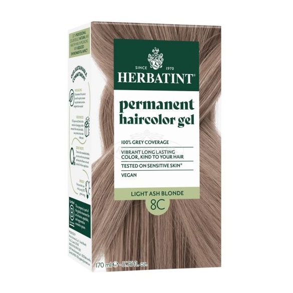 Herbatint 8C hamvas világos szőke hajfesték 170ml