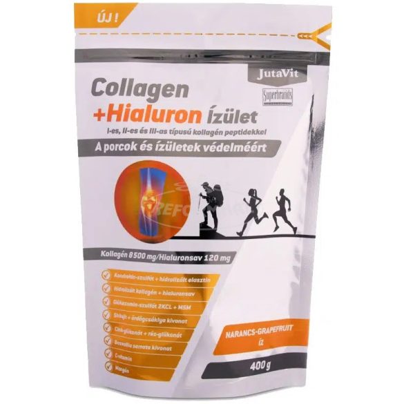 Jutavit Collagen+hialuron ízület narancs-grapefruit ízű italpor 400g