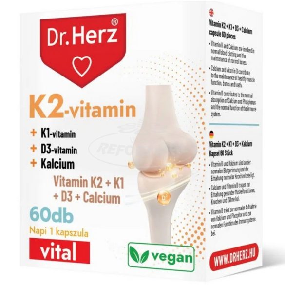 Dr Herz K2-vitamin 150mcg + K1 + D3 + Kalcium 60x