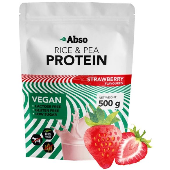 AbsoRice vegán fehérjepor Eper ízű 500g