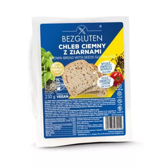 Bezgluten gluténmentes Barna magvas kenyér 230g