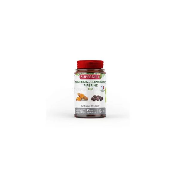 Superdiet Kurkuma feketebors kapszula Bio 45x