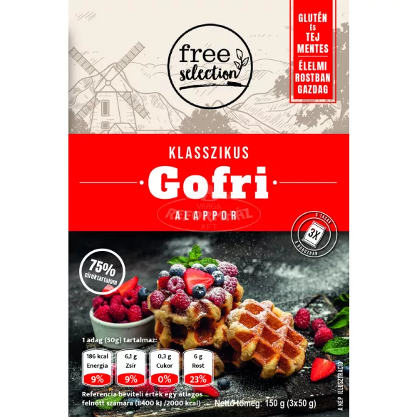 Free selection gofri klasszikus gofri alappor [3x50g] 150g