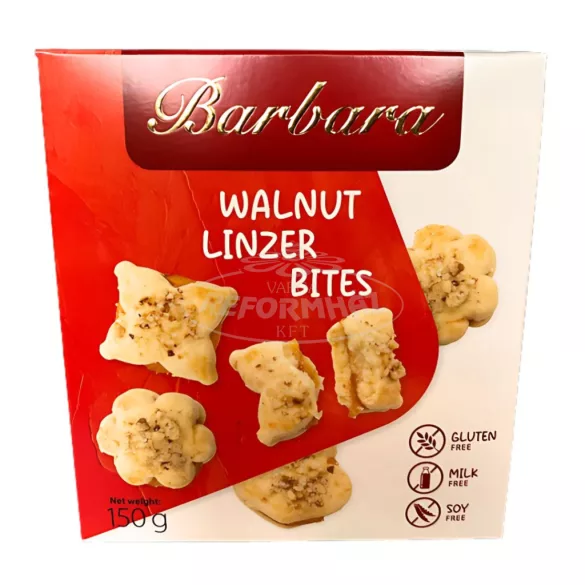 Barbara gluténmentes teasütemény Dióval szórt, töltött linzer 150g
