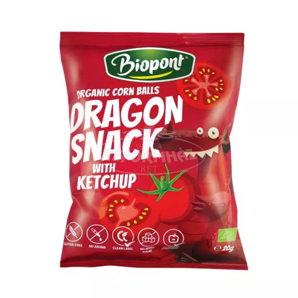 Biopont Bio Dragon Snack extrudált kukorica ketchupos 20g