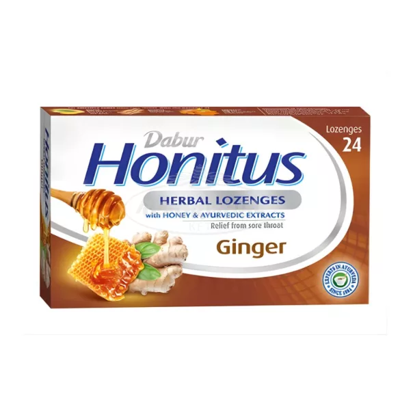 Dabur Honitus Gyömbér ízű gyógynövényes szopogató tabletta 24x