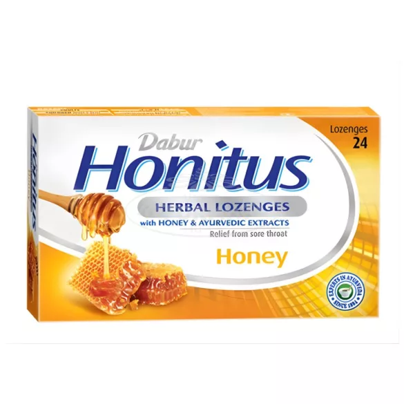 Dabur Honitus Méz ízű gyógynövényes szopogató tabletta 24x