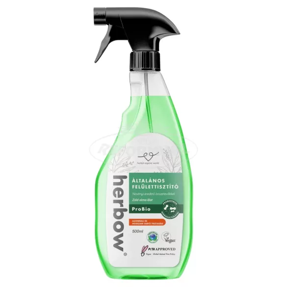 Herbow Általános felülettisztító Probiotikus Spray&Wipe zöld alma illattal 500ml