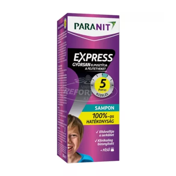 Paranit Express fejtetüírtó Sampon+fésű 200ml