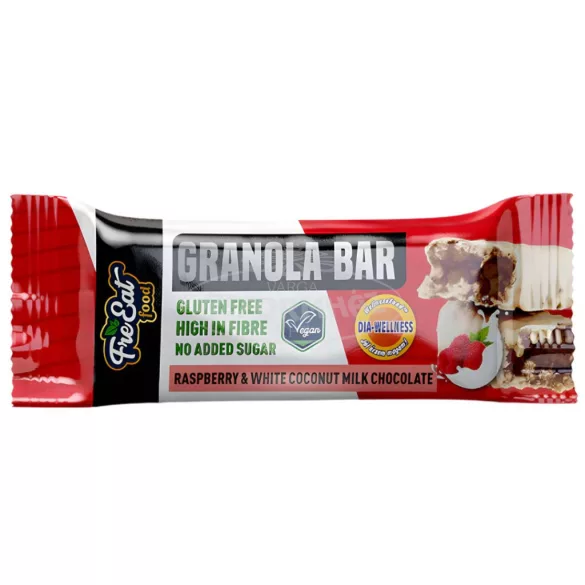 DW FreeEat Food granola bar málnás és fehércsokis 50g