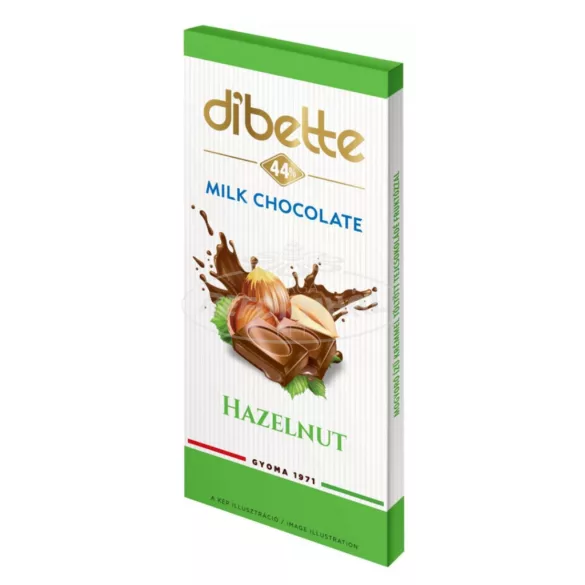 Dibette Mogyoróízű krémmel töltött tejcsokoládé fruktózzal 80g