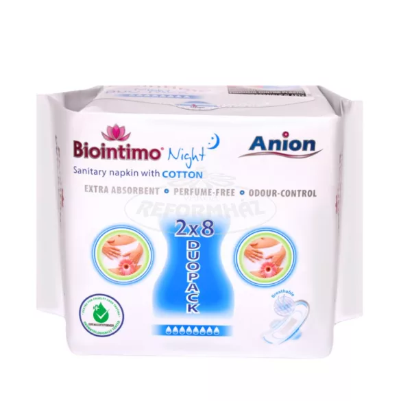Biointimo Anion Night éjszakai intimbetét Duo-pack 2x8db 16db