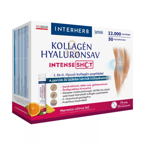 Interherb kollagén hyaluronsav Intense Shot narancs-citr us 14x