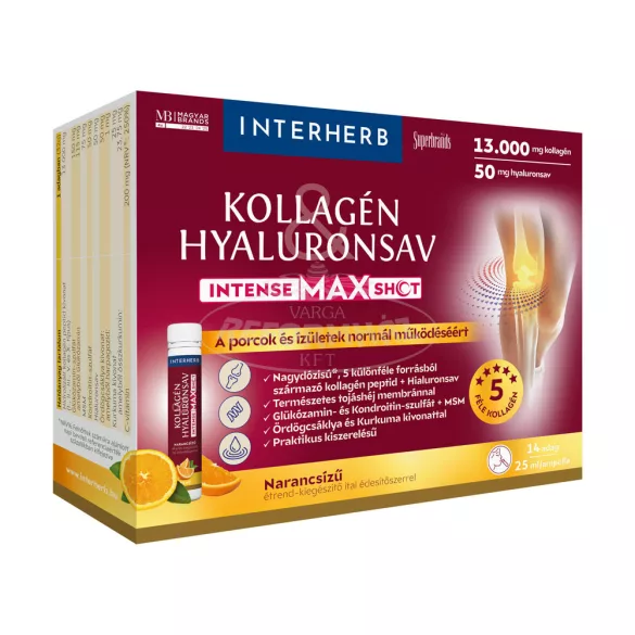 Interherb kollagén hyaluronsav Intense MAX Shot narancs 14x