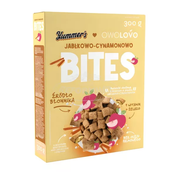 Owolovo Yummers alma-fahéj ízű krémmel töltött gabonapár na 300g
