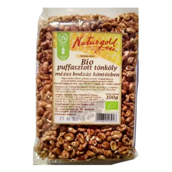 Naturgold Bio puffasztott tönköly mézes-bodzás 100g