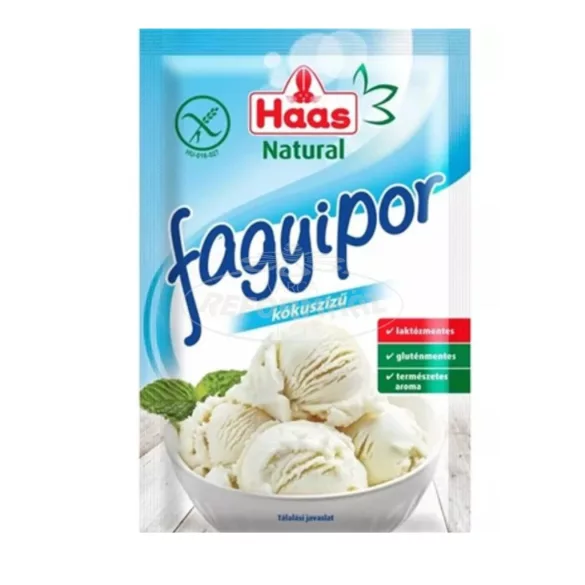 Haas Natural Kókusz ízű fagylaltpor 61g