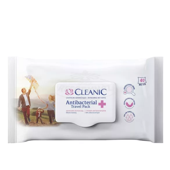 Cleanic Frissítő törlőkendő Antibacterial Travel pack 40x
