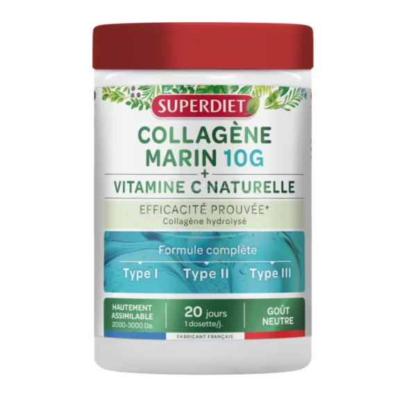 Superdiet tengeri kollagénpor I.II.III típus+C vitamin 210g